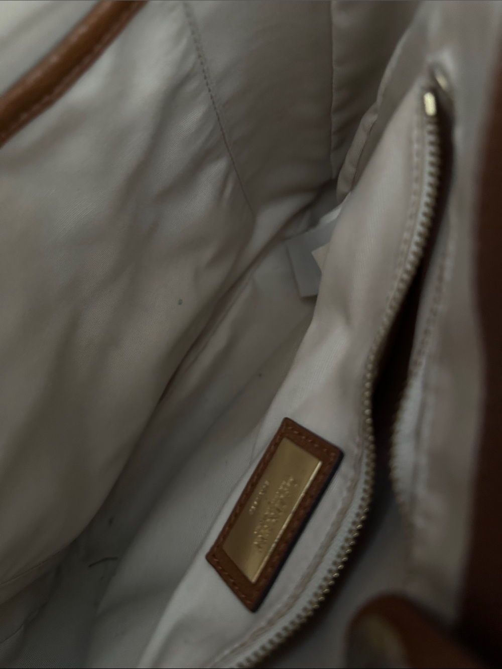 Ralph Lauren Cognac Leather Crossbody with Branded Canvas Strap - Picture 12 of 14